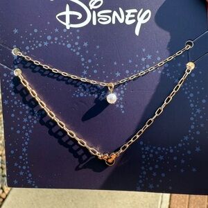 Disney Gold Necklace with Pearl and Mickey Charm